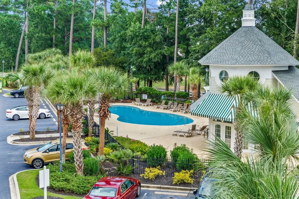 Landscaped pool area along the Grand Strand
